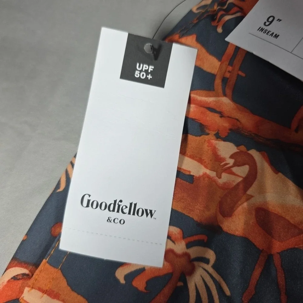 Men's 9'' Inseam Board‎ Swim Trunks Shorts- Goodfellow & Co Orange Island M